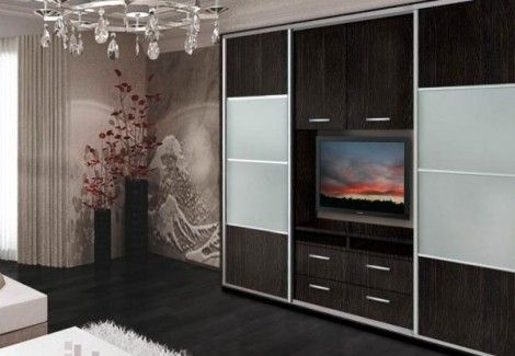 Шкаф-купе с нишей под ТV «Камелот» КН25 250*55*220 см