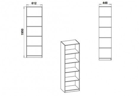 Шкаф книжный КШ-1 Компанит