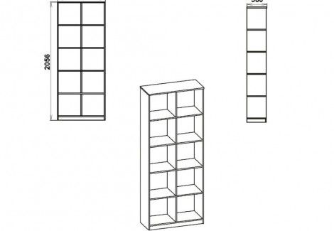 Шкаф книжный КШ-2 Компанит