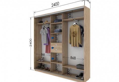 Шафа купе «Гарант» трьохдверна 240х240х45