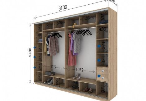 Шафа купе «Гарант» чотиридверна 310х240х60
