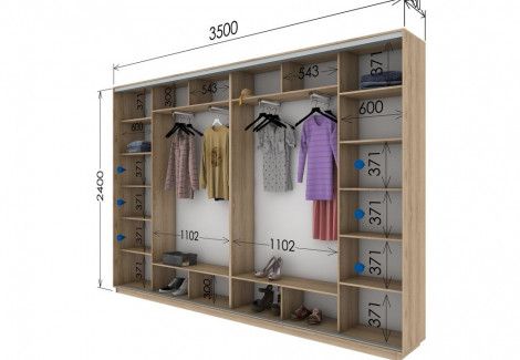 Шафа купе «Гарант» чотиридверна 350х240х45